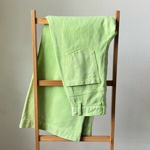 URBAN OUTFITTER Lime Green Wide Leg Jeans